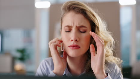 a woman with a headache