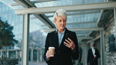 outdoor, business and senior woman