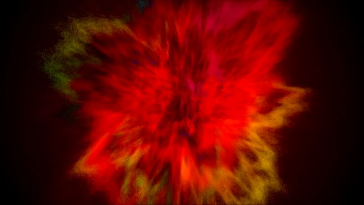 Explosion of multicolored rainbow powder and paint for Holi with alpha matte.