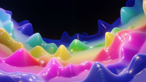 smooth abstract animation of liquid gradient rainbow color in 4k. bright glossy paint surface as abstract looped festive background. glitters on viscous liquid with 3d splashes on surface like drops.