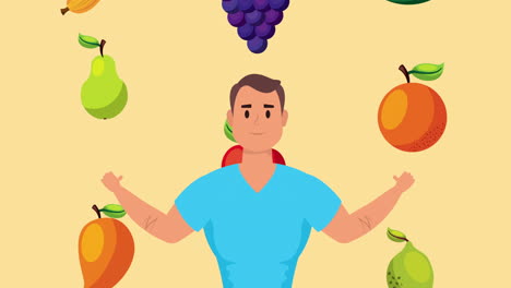 joven con un estilo de vida saludable comida vegana