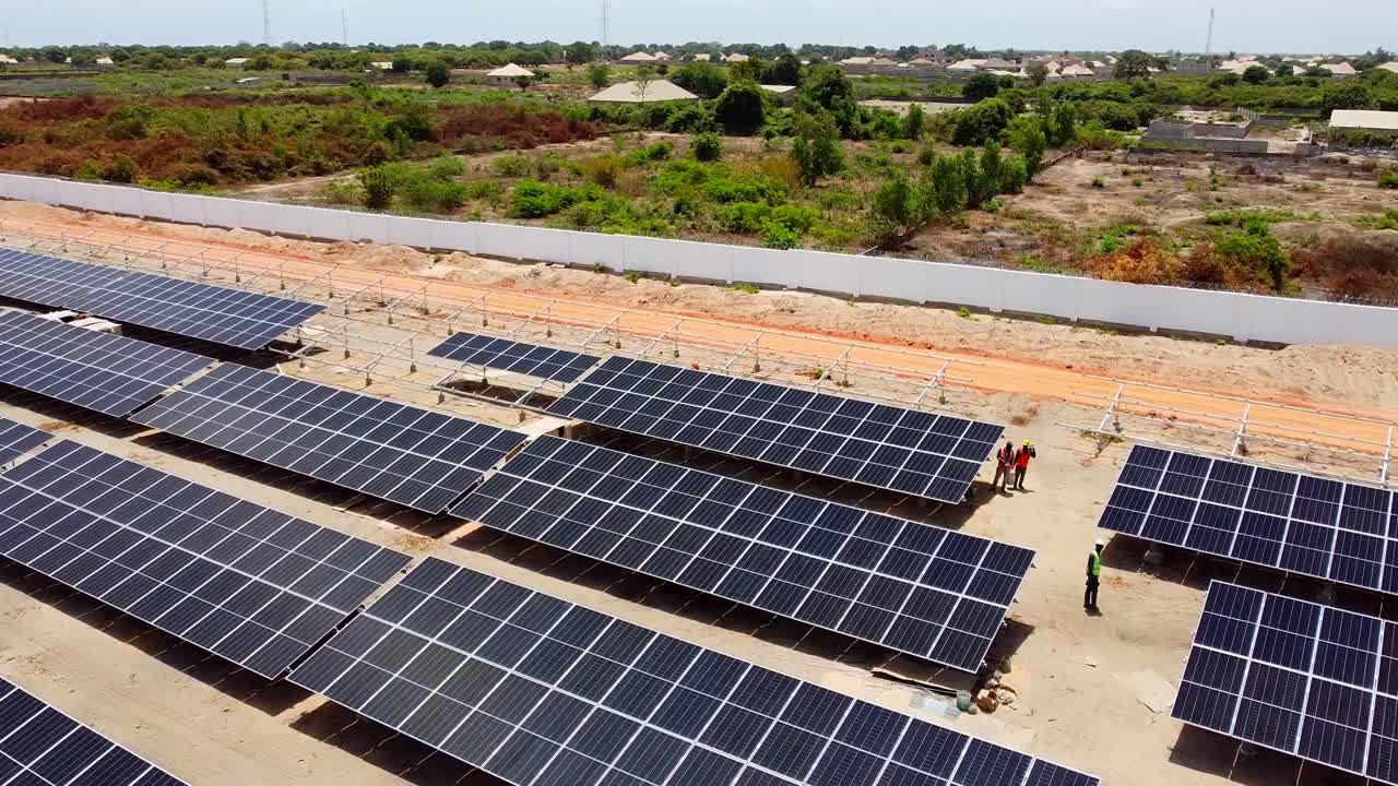 Aerial View of a Solar Farm Under Construction