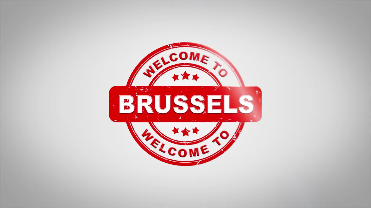 Welcome to Brussels Stamp Graphic Design