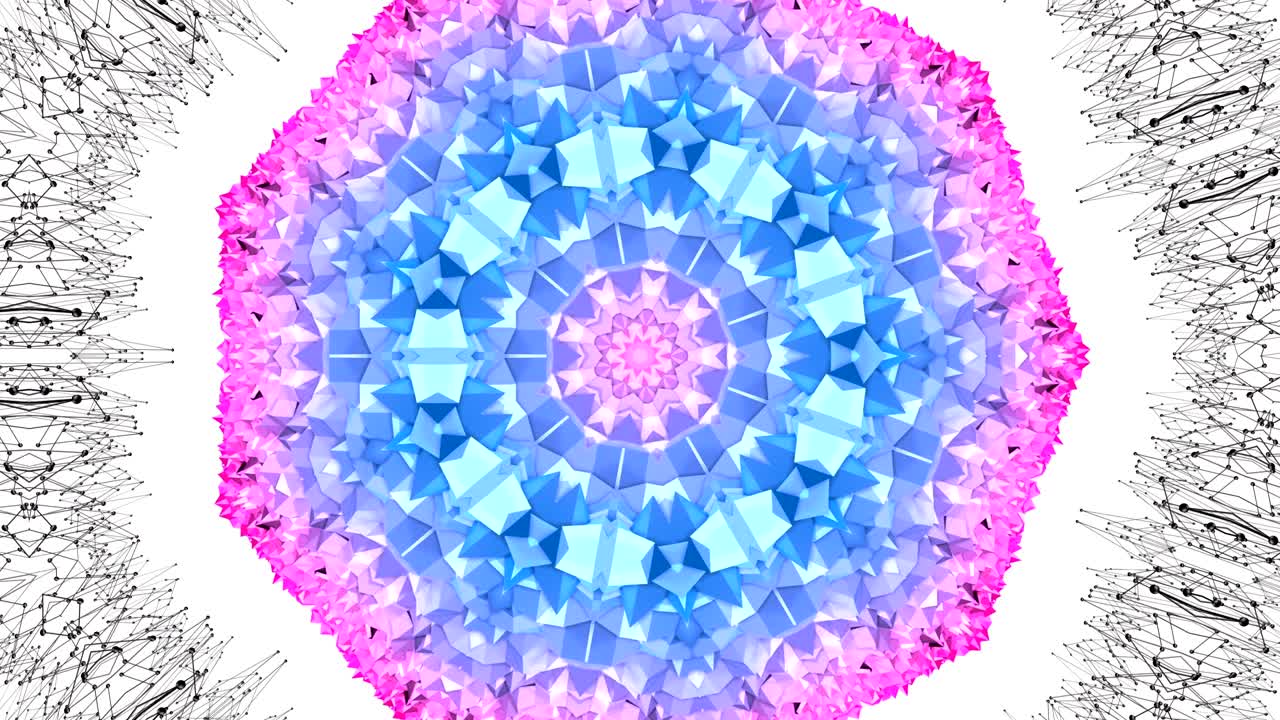 4k 끔한 낮은 폴리 애니메이션 배경, 루프, 현대 그래디언트 색상과 함께 현대 기하학적 스타일의 완벽한 3d 애니메이션, 창의적인 간단한 배경, 빨간색 파란색 그래디엔트 색상, 원형 구조