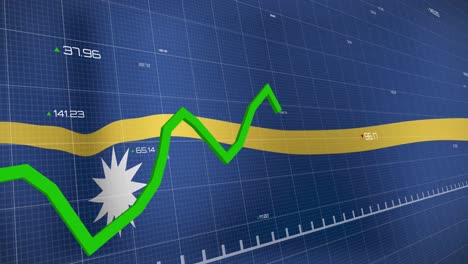 Animation-of-data-processing-over-flag-of-nauru