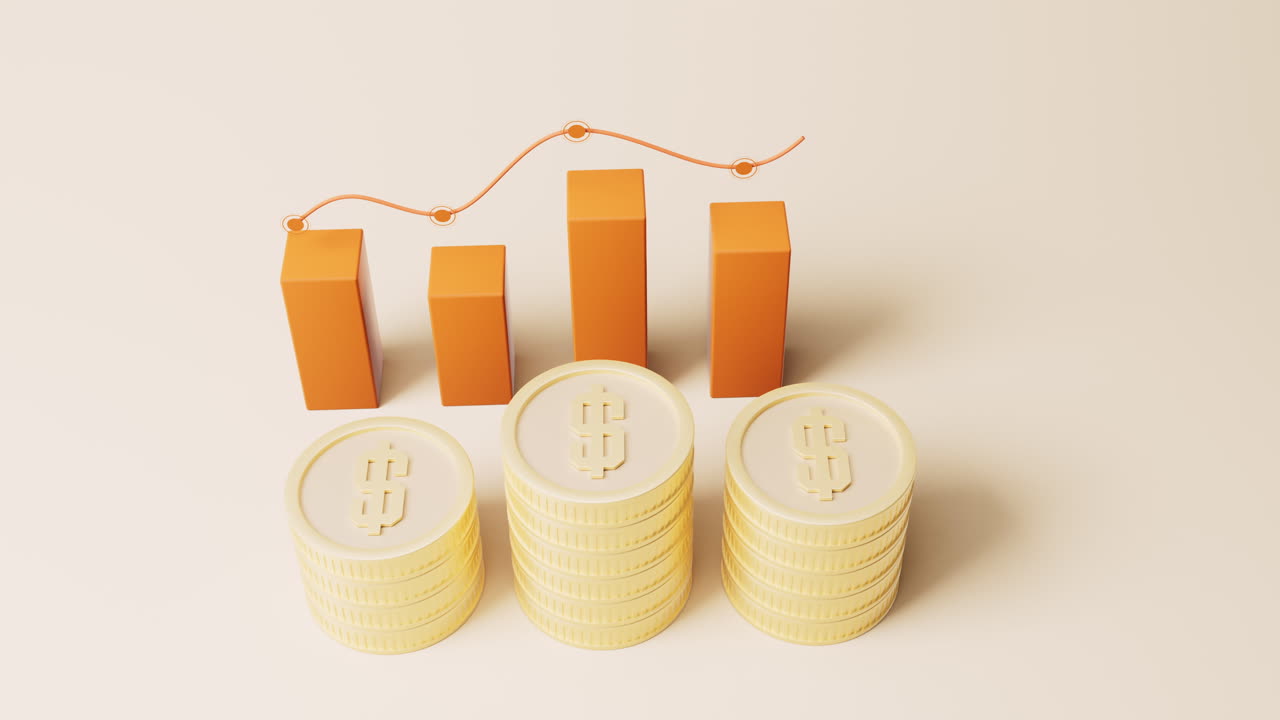 Money and investment concepts theme, 3d rendering.