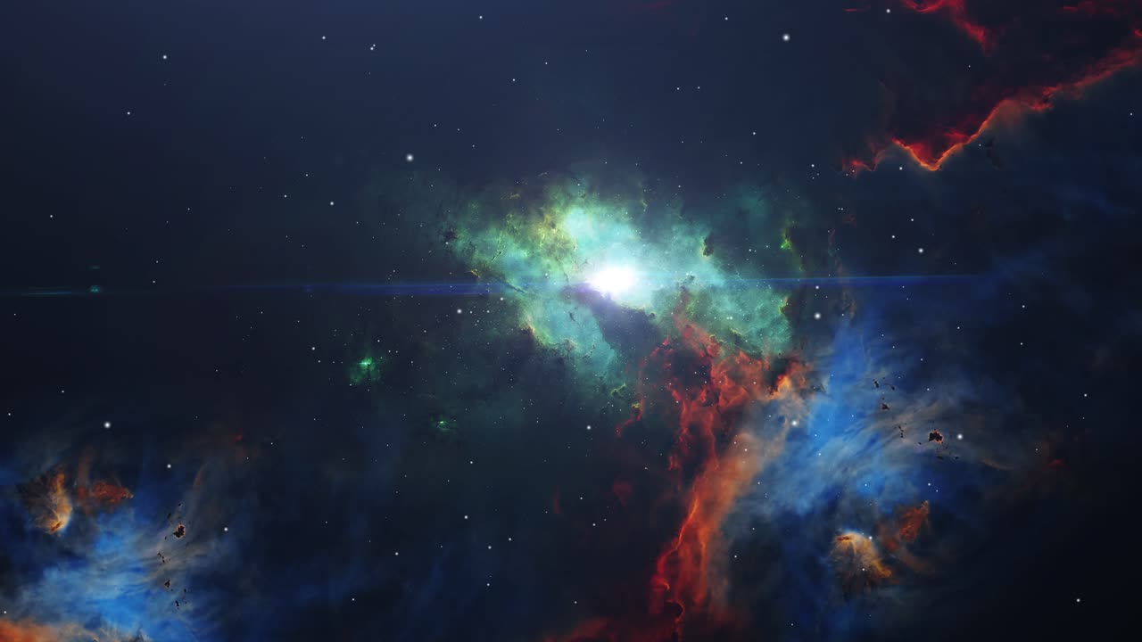 animación 4k de nubes nebulosas y estrellas en el universo