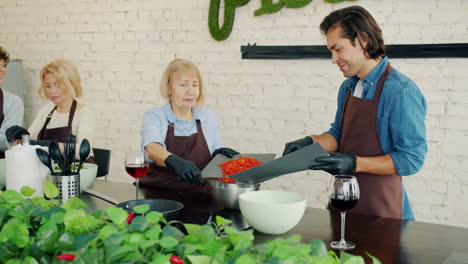 cooking class with seniors