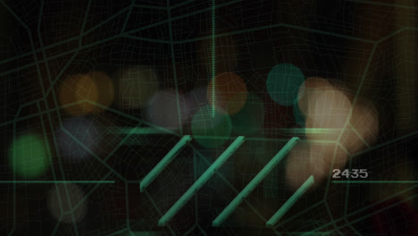animation of data processing with scope scanning over lights