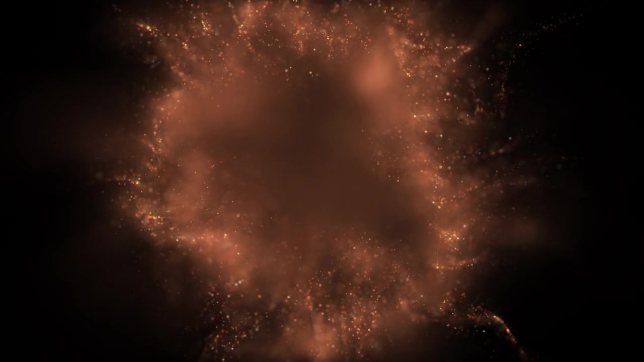 Christmas Gold Particles with Fast Speed into Slow Motion