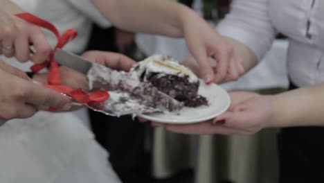 wedding cake cutting ceremony