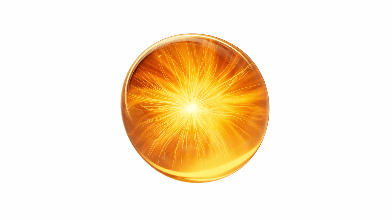 Transparent golden liquid bubble with alpha channel, 3d rendering.