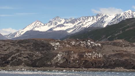 glacier covered by volcanic ash in alaska