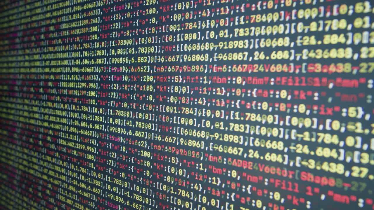 código informático mostrado en la pantalla