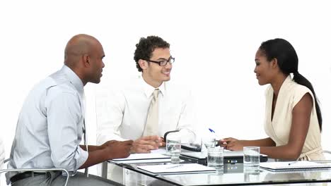 young business team having a brainstorming