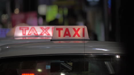 taxi cars on night road