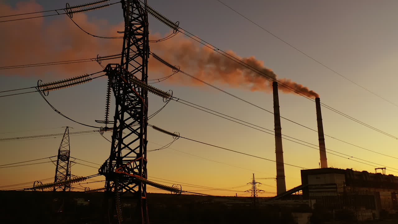 High voltage electric tower line. High voltage electric transmission pylon towers