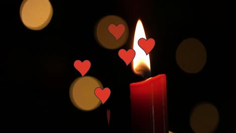 animation of hearts over spots and candle