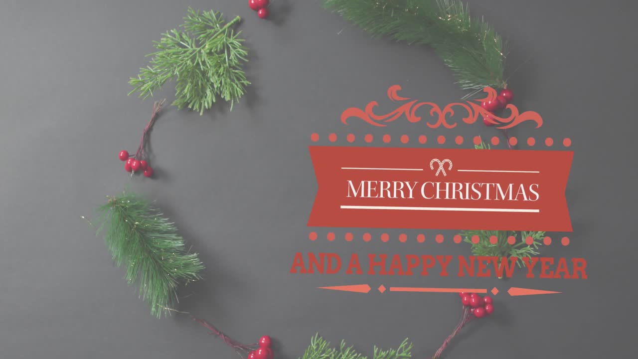 animación de felicitaciones de navidad texto sobre decoraciones de navidad