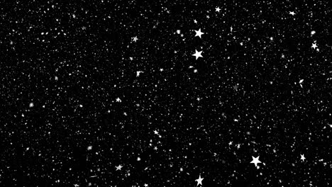 Animación-De-Estrellas-Navideñas-Y-Nieve-Cayendo-Sobre-Fondo-Negro