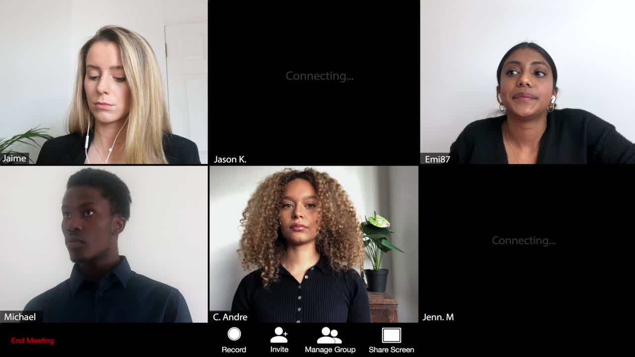 6 Business People Joining A Web Meeting 