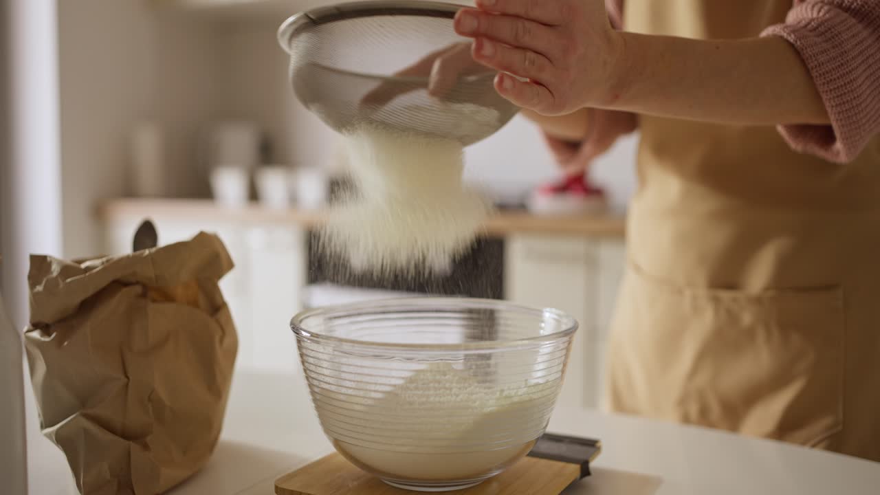 Sifting Flour for Baking