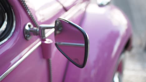 pink vintage car side view mirror