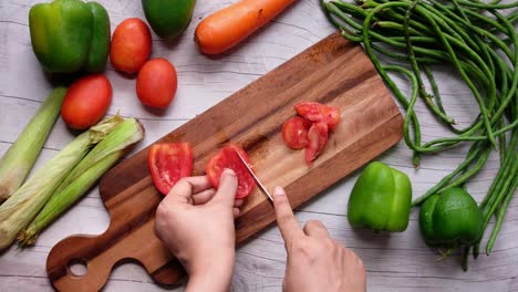 preparación de verduras para cocinar