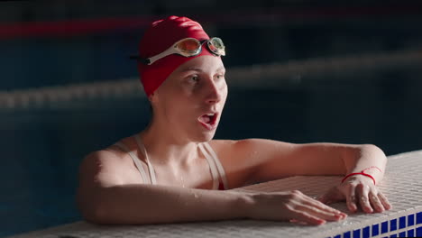 swimmer training at the pool