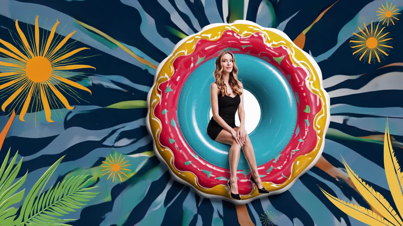 부풀어올릴 수 있는 반지에 있는 여자