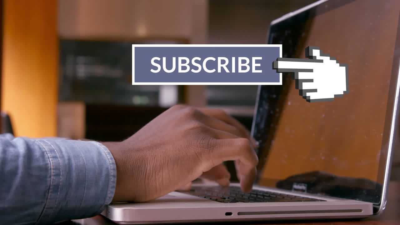 Book now button with pointing hand on social media