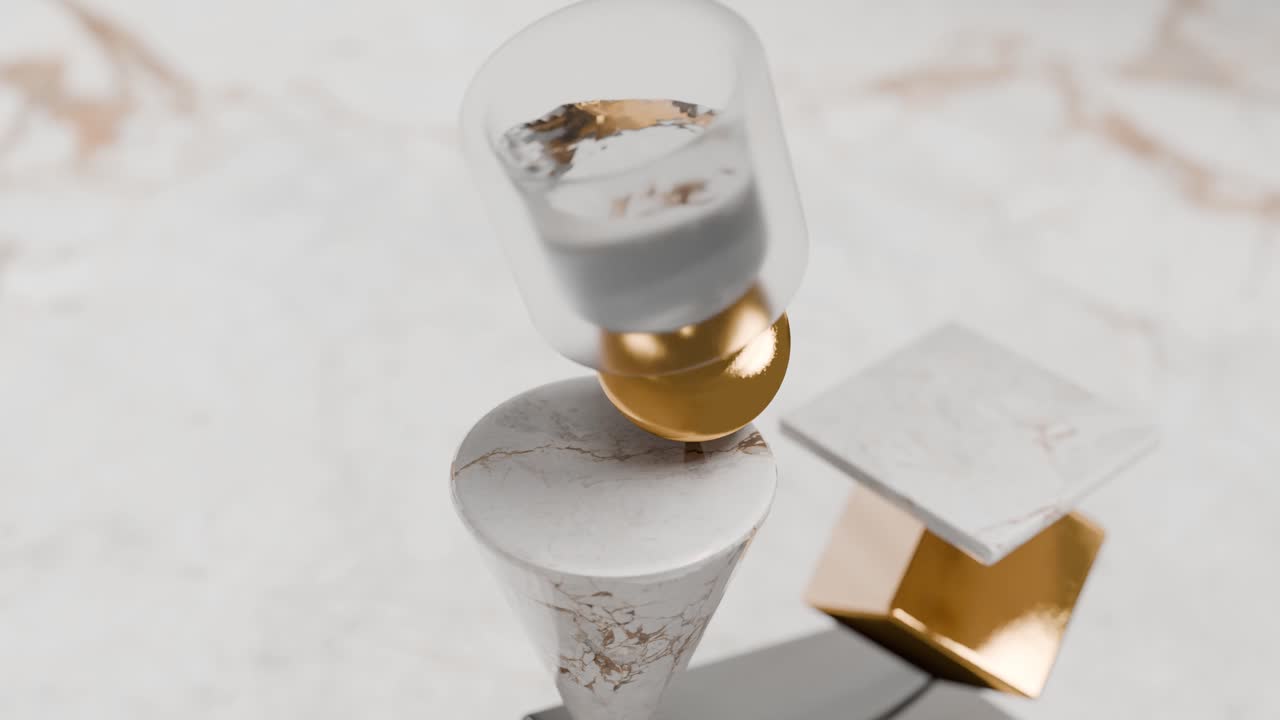 абстрактная геометрическая композиция с золотом и мрамором