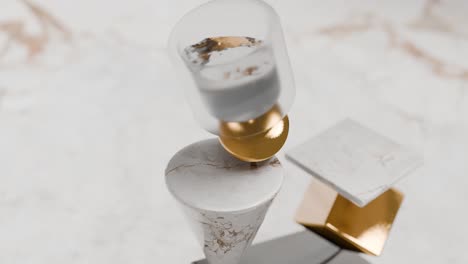 abstract geometric composition with gold and marble