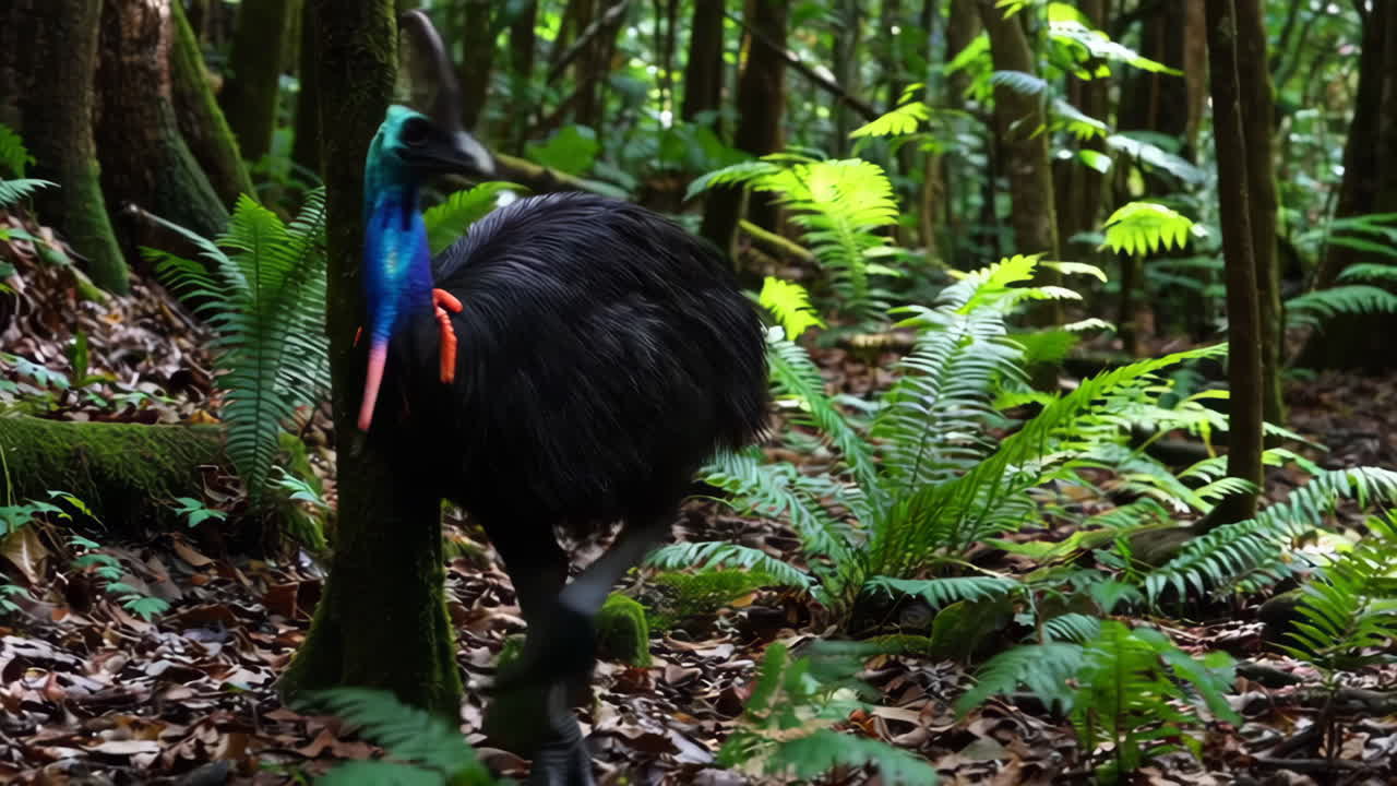 Cassowary in a Tropical Forest