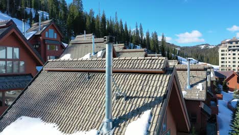 big sky, montana in winter from above: this drone video shows scenic slopes, alpine forests, and snow-covered rental condos offering cozy lodging for the ultimate ski and snowboard vacation