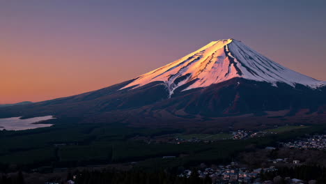 sunrise over mount fuji with cherry blossoms
