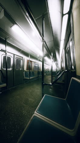 empty subway car at night