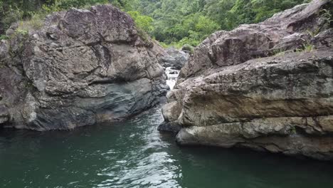 drone shot of river &quot;charco el moron&quot; in puerto rico