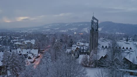 winter drone onto tytusa chalubinskiego - zakopane poland