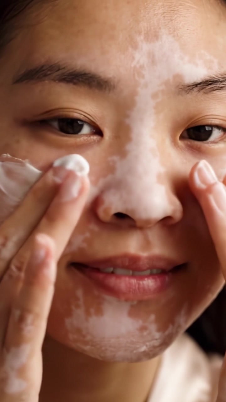 A Close-Up Journey of Skincare: Applying Cleansing Foam for a Radiant Complexion and Enhanced Skin Health Through Proper Cleansing Techniques