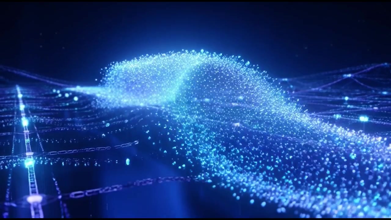 Abstract Digital Data Flow and Network Connection Visualization