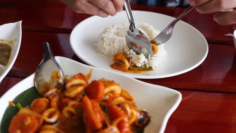 delicious thai dish being served and enjoyed