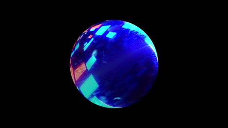 esfera abstracta 4k 3d con luz led de tecnología digital que se mueve dentro. bola de cristal canal alfa aislado usando prores quicktime 4444. tecnología de ciencia ficción efecto de elemento místico para logotipos o composiciones.