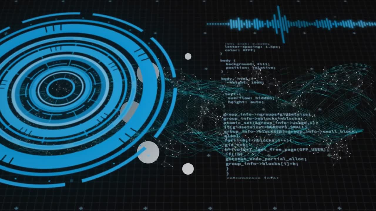 animación de escaneo de alcance con procesamiento de datos sobre cadena de adn