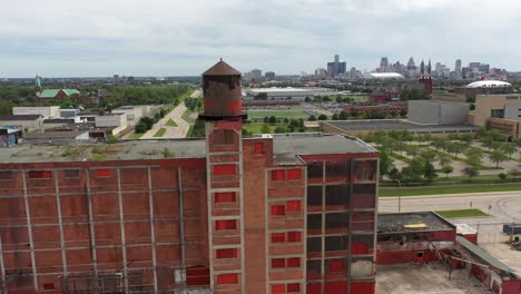 4k drone of detroit factory abandoned