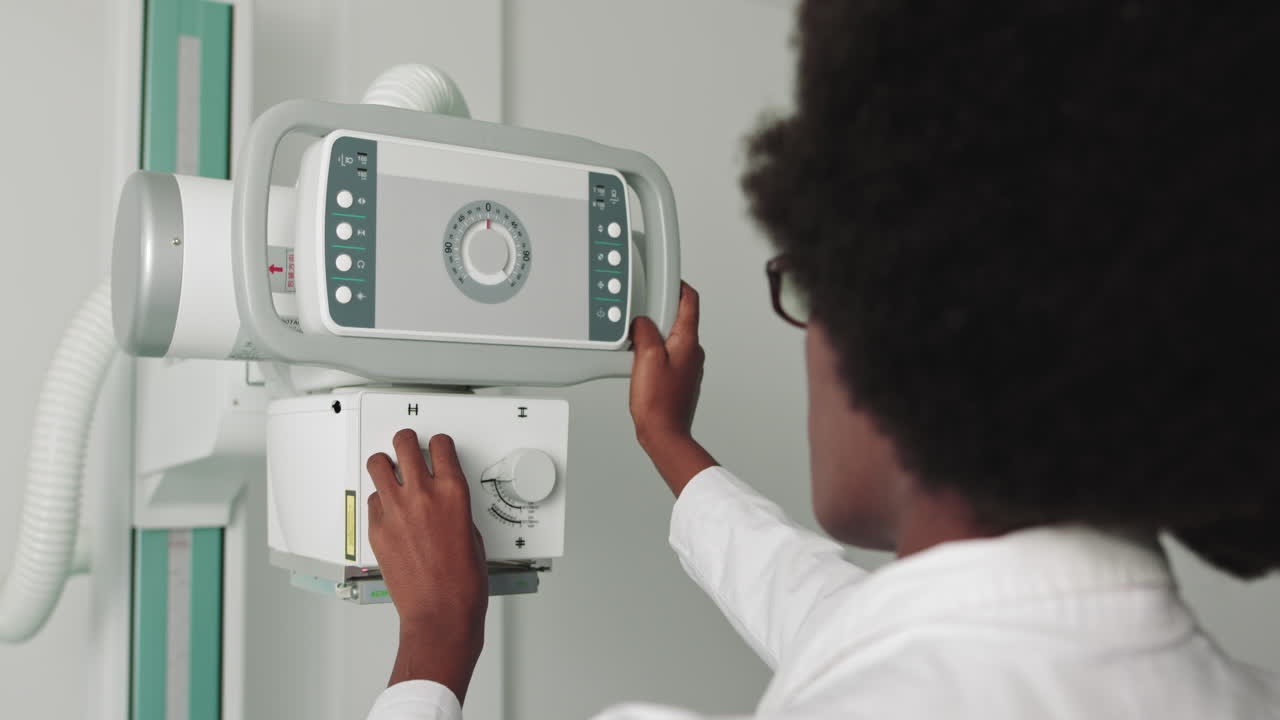 Portrait of professional doctor african ethnicity smiling at camera in the hospital female