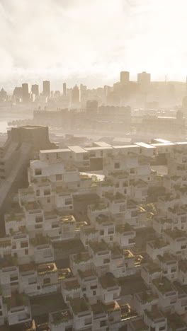 futuristic cityscape: a sustainable high-rise residential complex