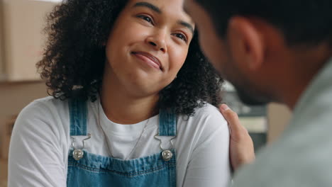 couple, love and smile for care