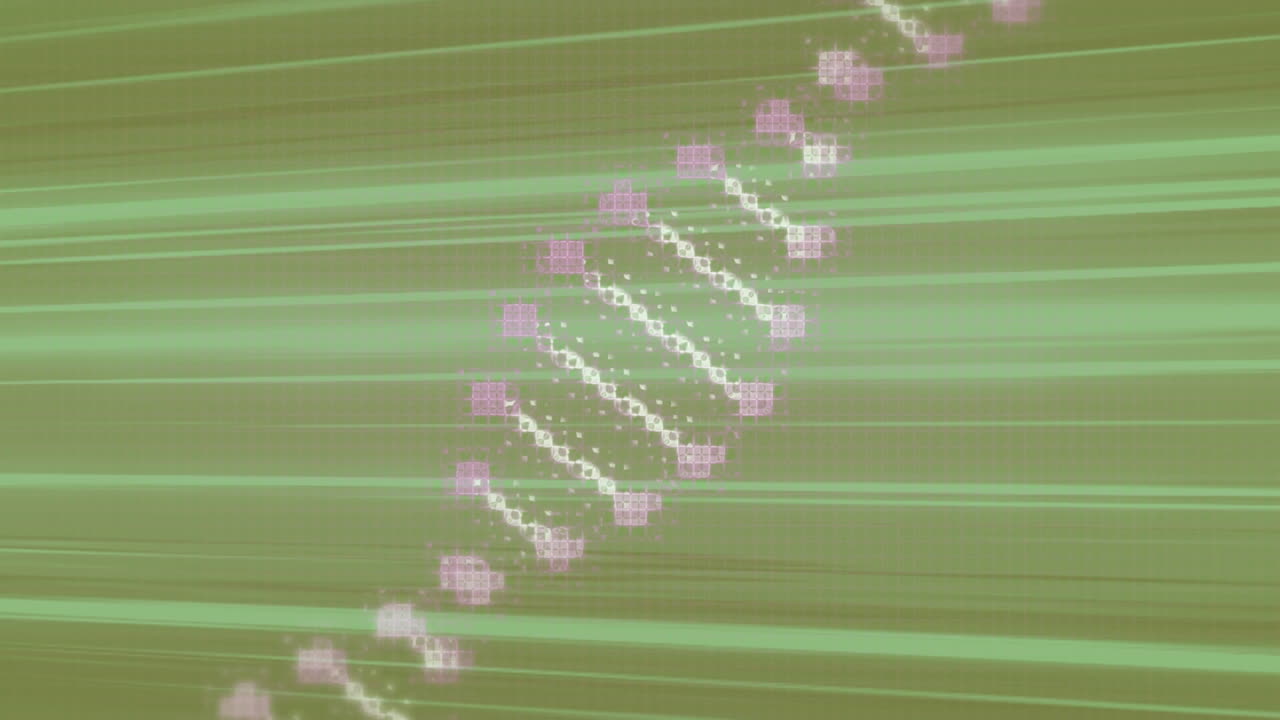 움직이는 선 위에 dna 줄무의 애니메이션.