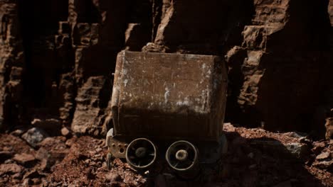 abandoned gold mine trolley used to cart ore during the gold rush